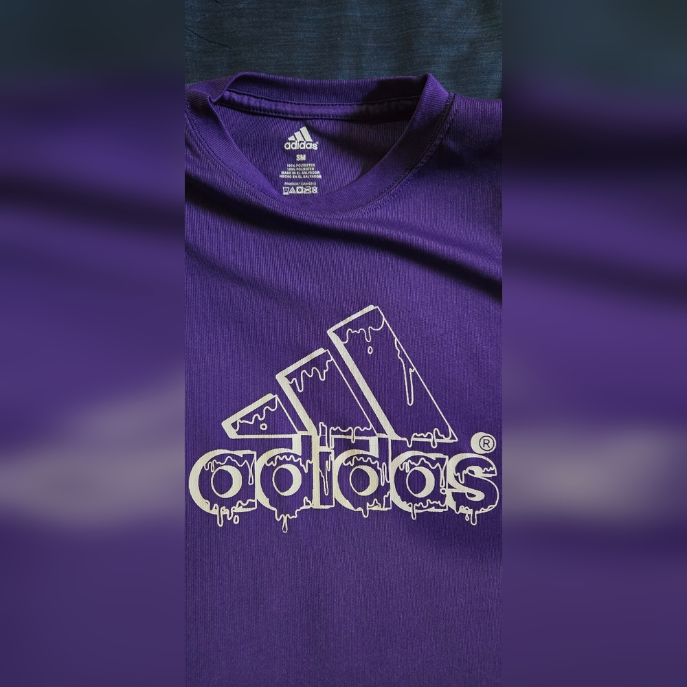 adidas Purple Graphic Short Sleeve Tee - Picture 3 of 5